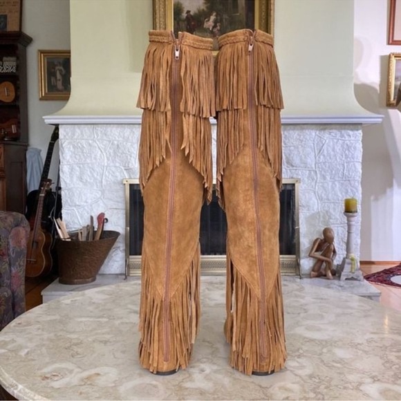 Suede Knee High Riding Style Boots "URI" Camel Womens 6 Sam Edelman Rockabilly - Picture 2 of 13